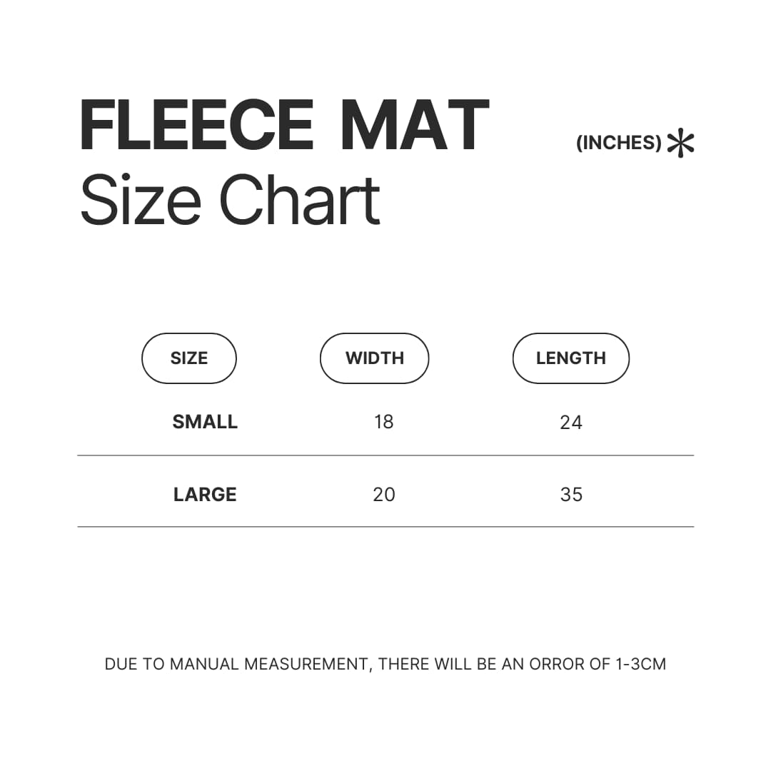 Fleece Mat Size Chart - Cookie Run Kingdom Shop